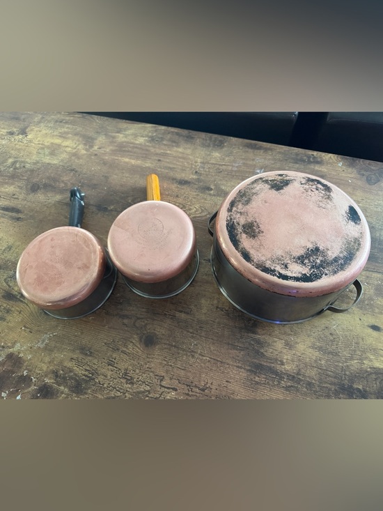 ✨ Vintage Revere Ware Copper Bottom Pot Set 6qt + 1.5qt + 1qt Made in USA 🇺🇸 ✨ - Picture 6 of 8